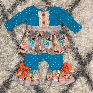 Ricrac and Ruffles Ava Rose 12m romper